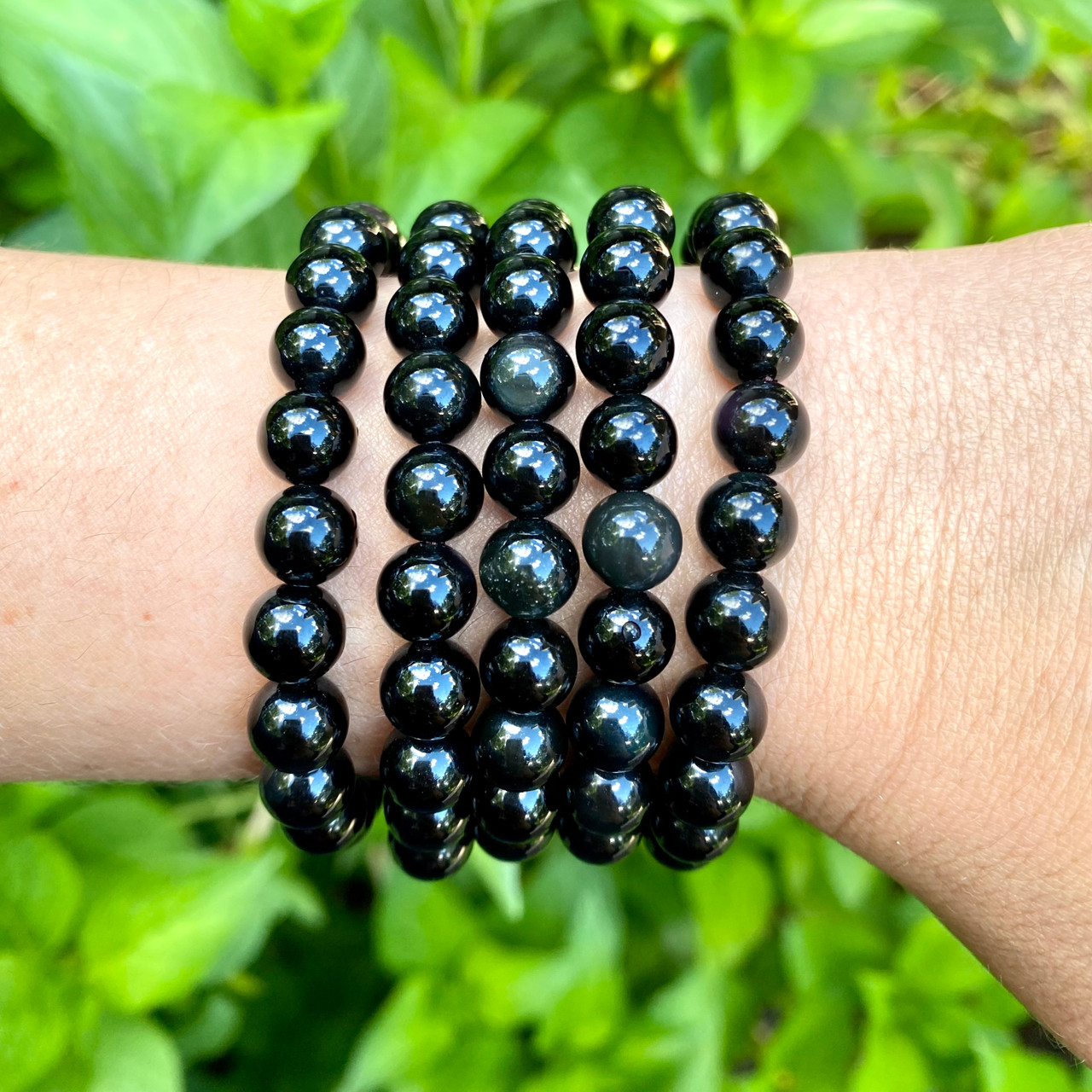 Natural Black Obsidian Bracelet, Bracelet Type: Bengal at Rs 470/gram in  Khambhat